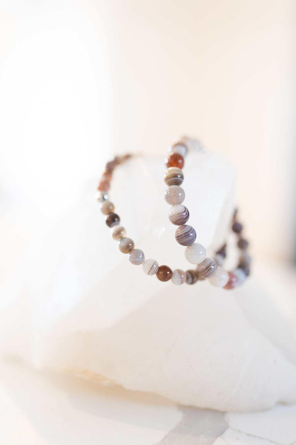 Botswana Agate Crystal Bracelet | Comfort • Emotional Healing • Stability