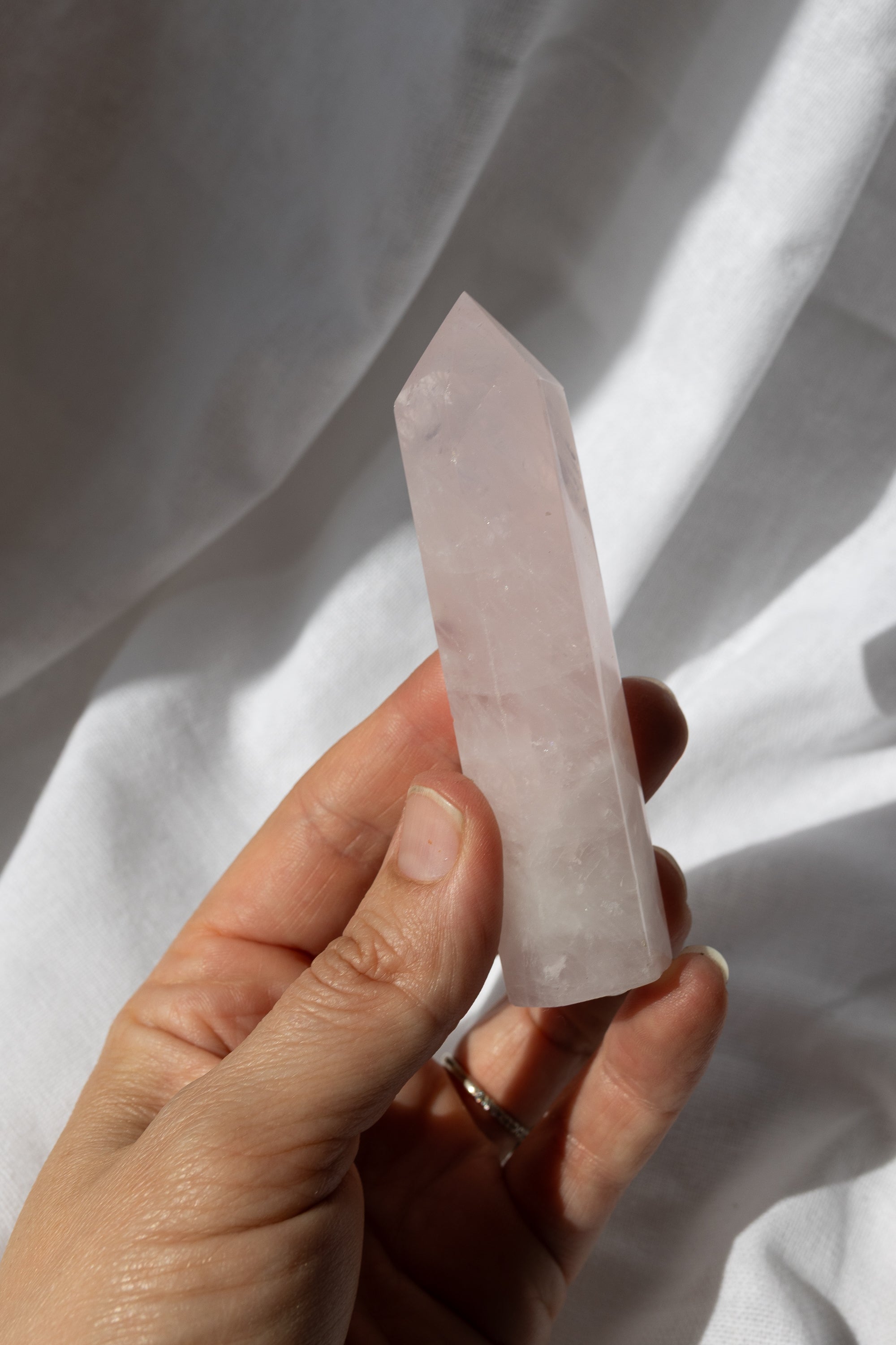 Rose Quartz Crystal Point #O1 | Unconditional Love • Heart Healing • Self-Love