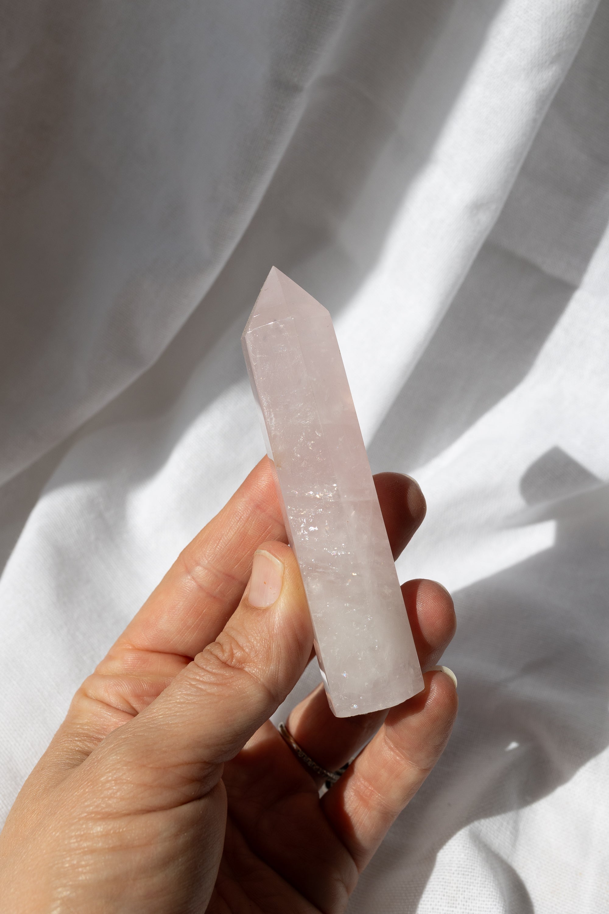 Rose Quartz Crystal Point #O1 | Unconditional Love • Heart Healing • Self-Love