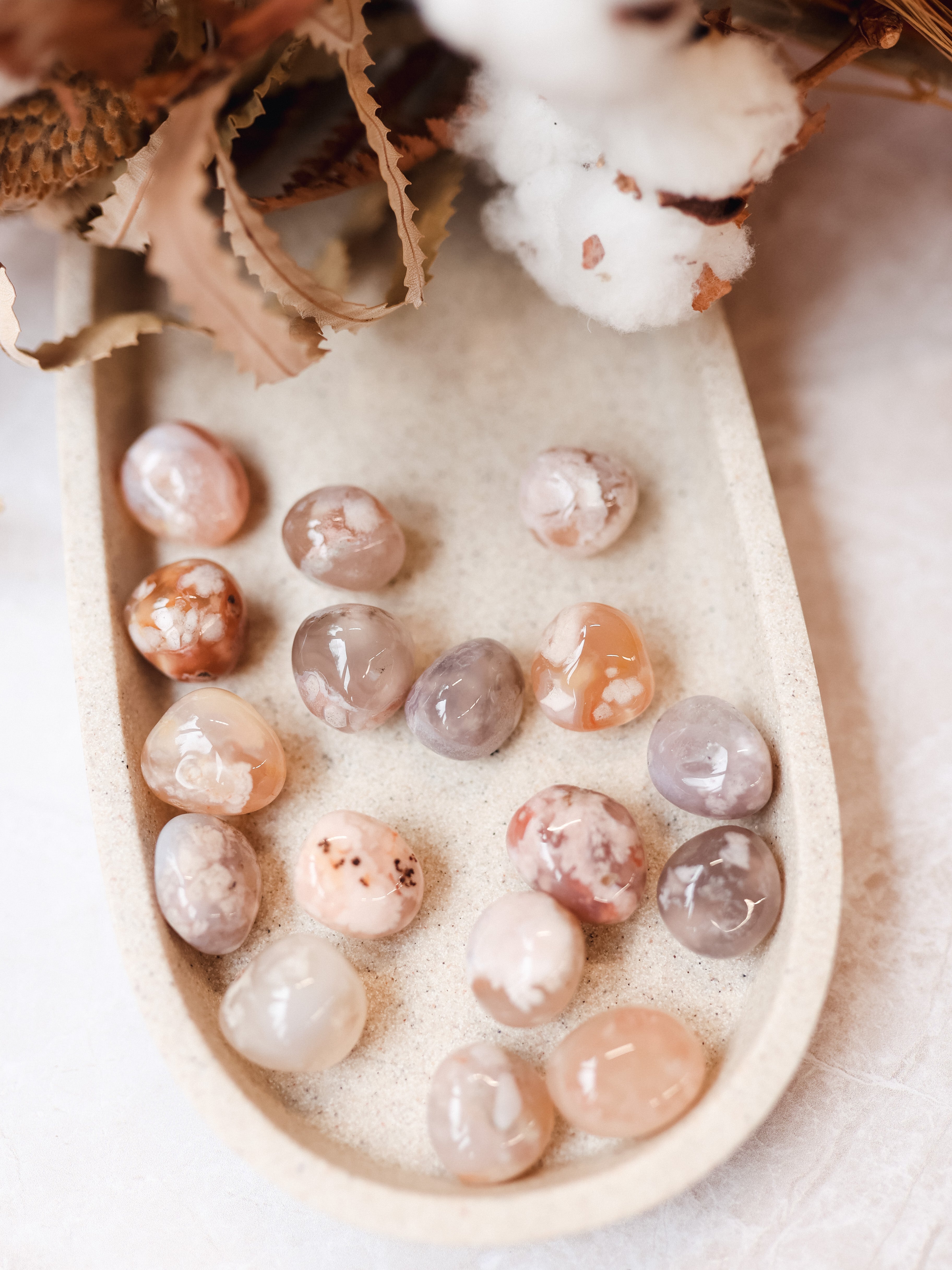 Flower Agate Tumble Stone - Knight Inspired 